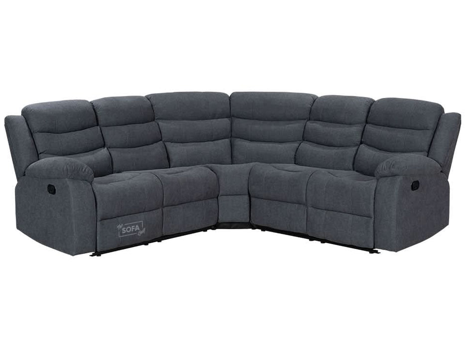 Recliner Corner Sofa in Dark Grey Fabric with Drop Down Tables & Cup Holders I Ex-display I Sortino I The Sofa Shop