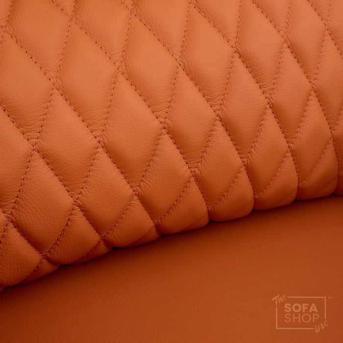 1 Seater Smart Tech Electric Recliner Cinema Chair | Luxury Theatre Seating | Orange Real Leather | Assisi