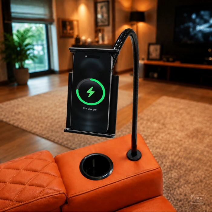 Long-Arm Wireless Phone & Tablet Holder for Power Grommet