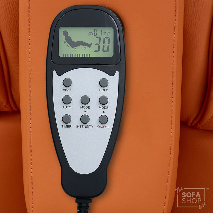 1 Seater Smart Tech Electric Recliner Cinema Chair | Luxury Theatre Seating | Orange Real Leather | Assisi
