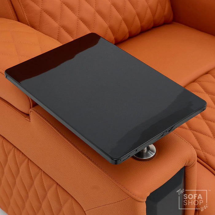1 Seater Smart Tech Electric Recliner Cinema Chair | Luxury Theatre Seating | Orange Real Leather | Assisi