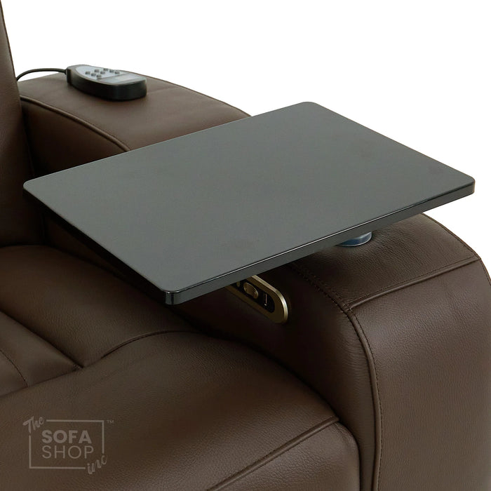 2 Seater Smart Tech Electric Recliner Cinema Sofa | Luxury Theatre Seating | Brown Real Leather | Capri